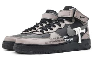 Кроссовки Nike Air Force 1 Skateboard Shoes Men Mid-Top Black/Gray