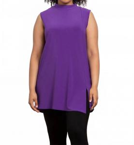 Туника без рукавов с вырезом и вырезом, цвет ультрафиолетовый Sympli