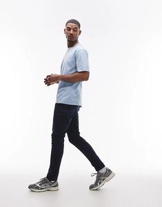 Узкие брюки-чинос темно-синего цвета Topman