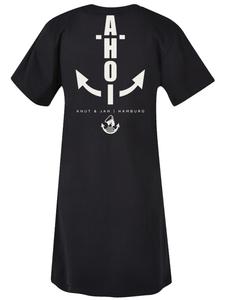 Короткое платье F4NT4STIC Damen T-Shirt Kleid Ahoi Anker Knut & Jan Hamburg, черный