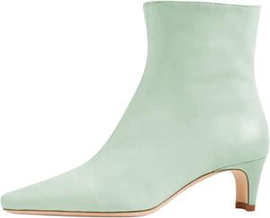 Женские модные ботильоны Miss Left с боковой молнией, низким каблуком, квадратным носком, зимние, для вечеринок и повседневной носки, размер 4-16 US, Pale Green