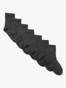 Носки John Lewis Kids' Cotton Rich 7 шт, цвет charcoal