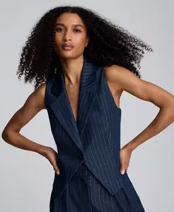 Женский жилет без рукавов в тонкую полоску Kenneth Cole, синий