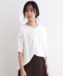 Вязаный женский топ с открытым V-образным вырезом и рукавами Pourvous, цвет Off White