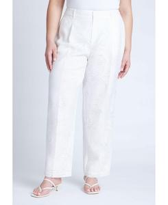 Женские брюки больших размеров с эффектом выгорания ELOQUII, Soft white