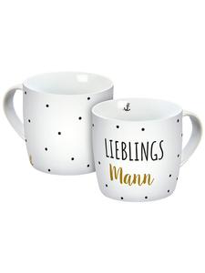 Кружка Любимый мужчина в горошек белая - 300 мл Geda Labels