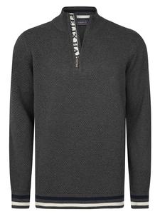 Хлопковый свитер с полумолнией антрацитового цвета Felix Hardy