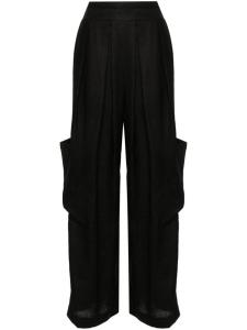 Льняные брюки со складками Ermanno Scervino, черный