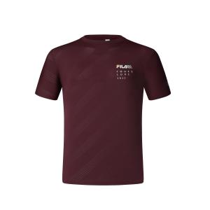 Футболка мужская с втачными рукавами винного цвета FILA