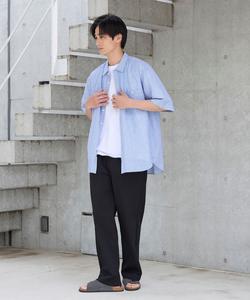 Рубашка с коротким рукавом из льна и хлопка Coen, цвет Lt.Blue