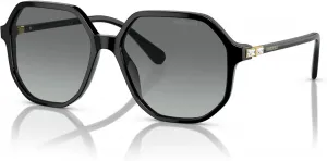 Женские солнцезащитные очки Swarovski SK6003 восьмиугольной формы, Black/Grey Gradient