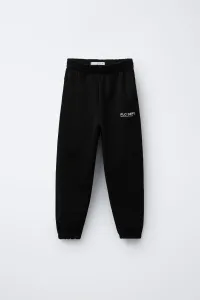 Спортивные штаны с текстовым принтом Zara, черный