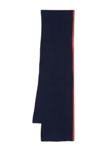 Кашемировый шарф в рубчик Dell'oglio, синий