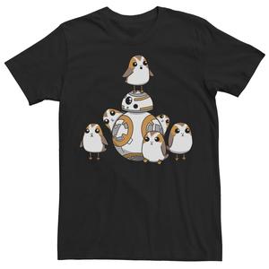 Мужские порги из «Звездных войн» веселятся в футболке с портретом BB-8 Star Wars, черный
