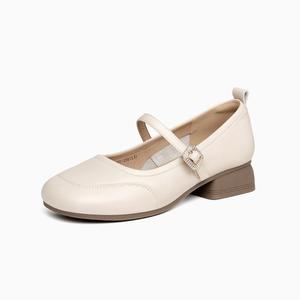 Туфли Мэри Джейн на массивном каблуке для женщин GEMEIQ, Ecru