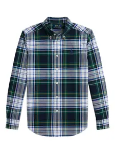 Рубашка оксфорд в клетку POLO RALPH LAUREN KIDS, синий