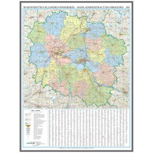 Настенная карта Куявско-Поморского воеводства на подставке в стиле пин-ап - пинборд, 1:200 000, ArtGlob