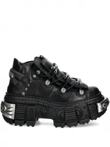Кроссовки на платформе с металлическими деталями NEW ROCK, черный