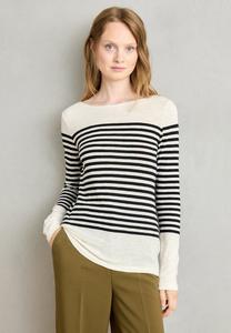 Топ Marc O'Polo LONG SLEEVE BOAT NECK STRIPED, White/Black/Black