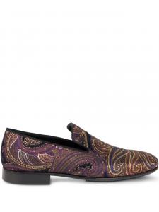 Мокасины ETRO с жаккардовым узором пейсли, золотой