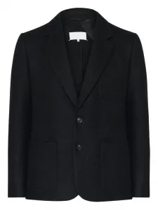Шерстяной пиджак с карманами MAISON MARGIELA, черный