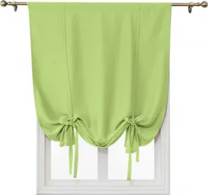 Простая затемняющая штора, карман на штанге, теплоизолирующая, римская штора для спальни, гостиной, кухни, небольшого окна (зеленая, 100x120 см) ele eleoption