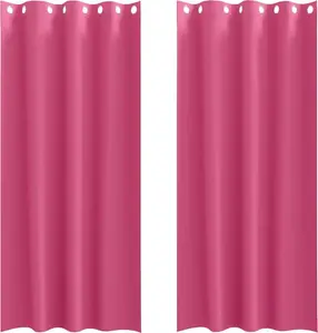 Плотные шторы с кольцами, 2 шт., светло-розовые vidaXL