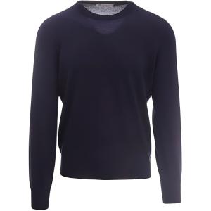 Вязаный джемпер с круглым вырезом Brunello Cucinelli, темный синий