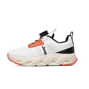 Jeep Легкие амортизирующие кроссовки для бега с низким верхом, увеличивающие рост, Ivory White/Black, детские