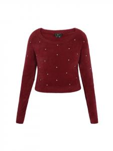 Женский свитер бордового цвета faina