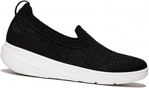 Женские кроссовки FitFlop, модель Super-Q Knit Slip-On, черный