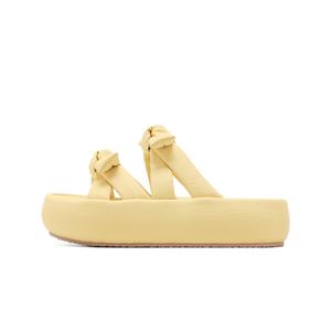 C°BANNER Женские слайдеры с резиновой подошвой и кожаной аппликацией желтого цвета, цвет Yellow