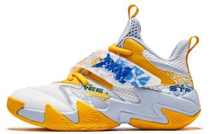 Детские баскетбольные кроссовки GS Mid-top белые/желтые Qiaodan