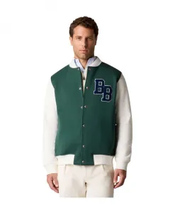 Хлопковая университетская куртка с логотипом Terry Brooks Brothers, зеленый