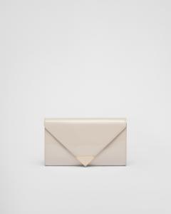 Мини-сумка из лакированной кожи Prada, белый