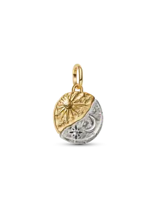 Подвеска-медальон Солнце и Луна Pandora, стерлинговое серебро, покрытие 14-каратным золотом
