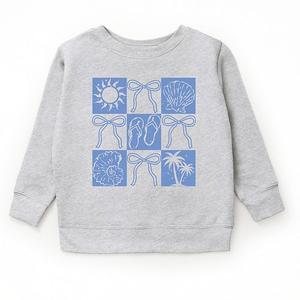 Морская клетчатая кокетка молодежный свитшот The Juniper Shop, Heather Grey