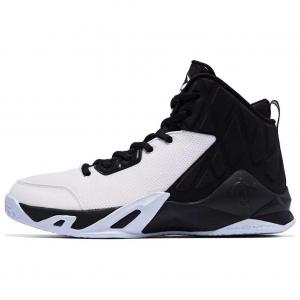 Скользоустойчивые баскетбольные кроссовки мужские высокие черно-белые QIAODAN, Jordan White/Black