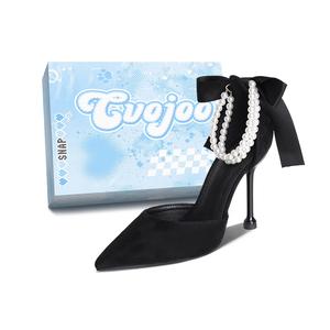 CVOJOO Туфли на высоком тонком каблуке женские, черные