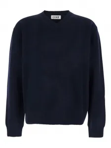 Рифленый свитер с V-образным вырезом Coor, синий