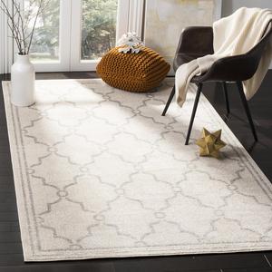 Ковер SAFAVIEH, 336 x 488 см, Amherst Collection X-Large, Ivory & Light Grey, Trellis Design, Non-Shedding & Easy Care, идеально подходит для помещений с высокой проходимостью в гостиной, спальне (AMT414E)