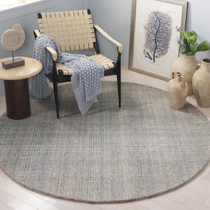 Ковер SAFAVIEH, 183 x 183 см,  Abstract Collection, светло-голубой и серый, ручной работы из шерсти, идеален для гостиной, столовой, спальни