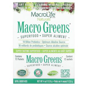 Добавка Macrolife Naturals Macro Greens Superfood, 12 пакетиков по 9,4 г