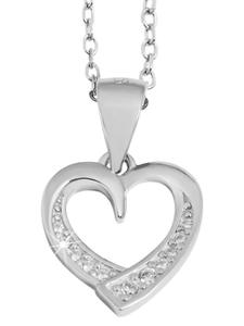 Adeliás Женский кулон - кулон в форме сердца из серебра 925 пробы с кубическим цирконием в серебряной оправе