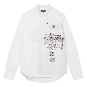 Рубашка world tour logo shirt 'white' Stussy, белый