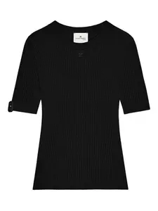 Футболка в рубчик Courrèges, черный