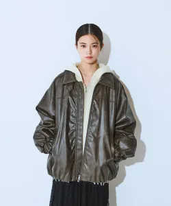 Винтажная кожаная пуховая куртка утепленная для зимнего тепла Jeanasis, цвет Brown (58)