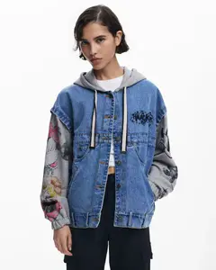 Женская комбинированная куртка с капюшоном Mickey Mouse Desigual, синий