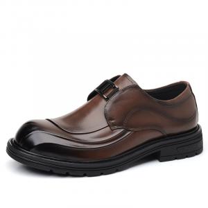 KACHILANG Повседневные кожаные туфли мужские низкие коричневые, цвет Brown