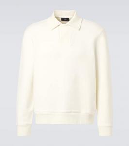 Хлопковый поло свитер Dunhill, Ivory